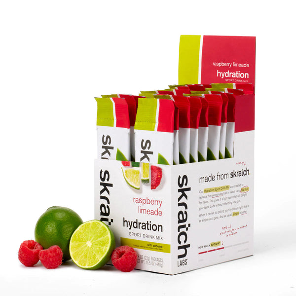 Skratch Labs - Sport Hydration Drink Mix HYDRATION & DRINKS Skratch Labs Raspberry Limeade (50mg Caffeine) 20 x 22g 